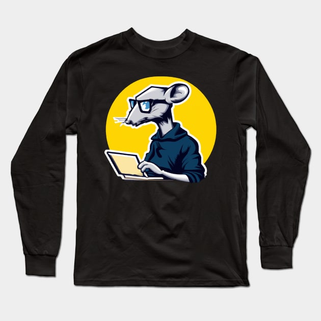 Rat Hacker, Computer Scientist Long Sleeve T-Shirt by maxdax